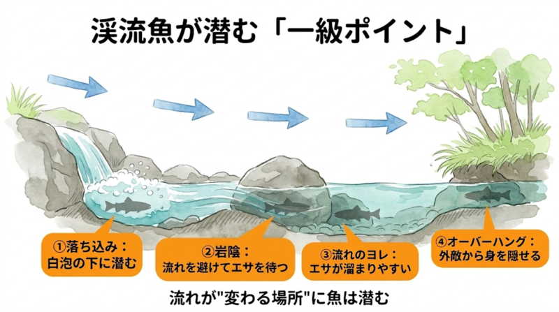 渓流ルアー ポイント