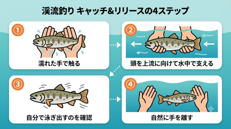 キャッチ＆リリース 4ステップ