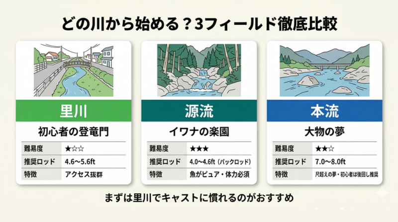 渓流フィールド徹底比較