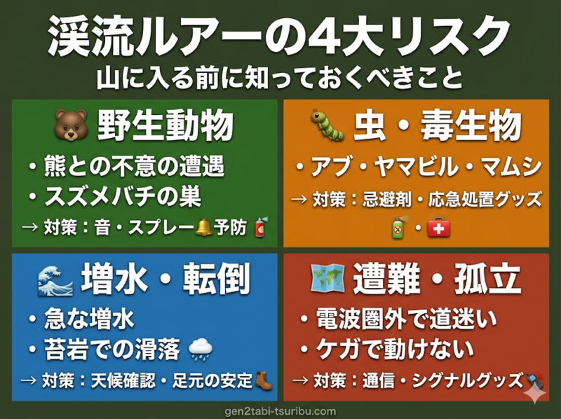 渓流ルアーの4大リスク