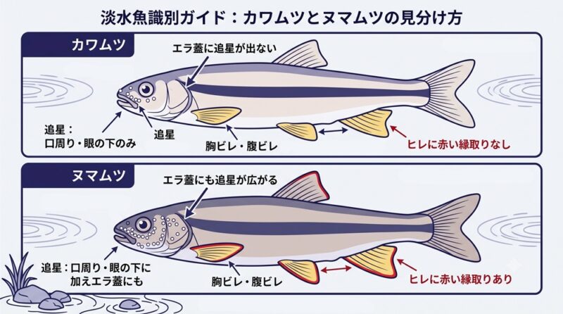カワムツとヌマムツの見分け方