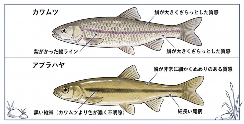 カワムツとアブラハヤの見分け方